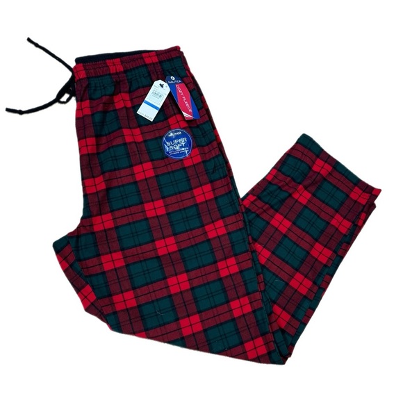 New NAUTICA Super Soft Fleece Plaid Pants Men’s Sz XL Drawstring Pjs Loungwear - Picture 2 of 7